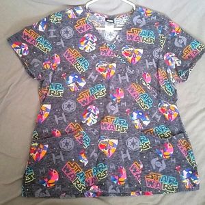 Gray starwars scrub top